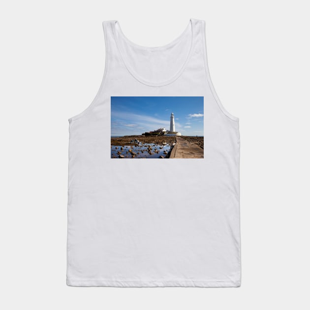 St Mary's Island and Lighthouse Tank Top by Violaman